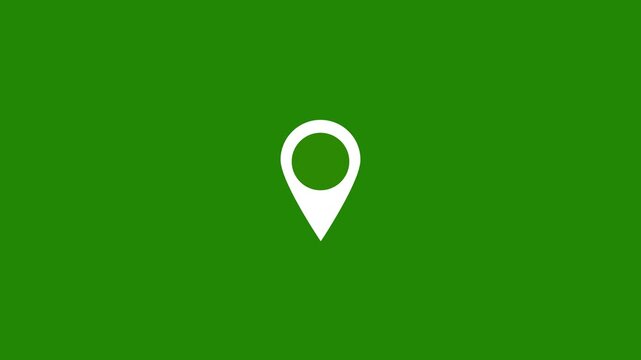 Animated location icon with a checkmark icon on black background.Abstract GPS location pointer animated with radio wave, location pointer,