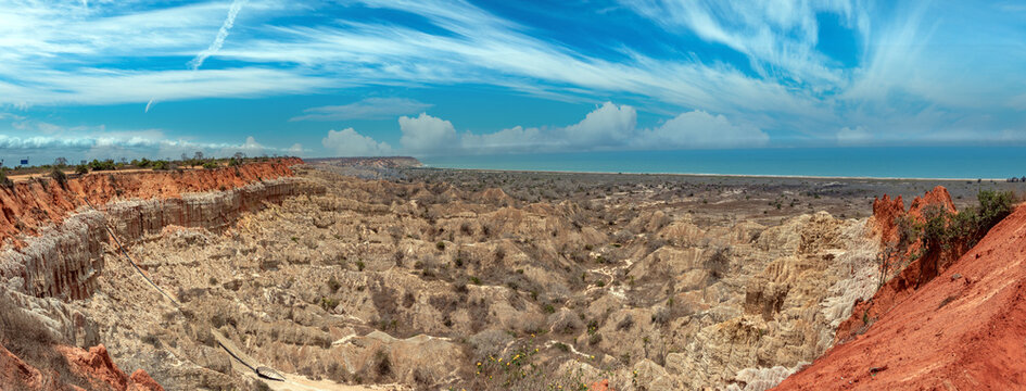 Panoramic view of the otherwordly landscapes of  Miradouro da Lua (Viewpoint of the Moon), south of Luanda, Angola