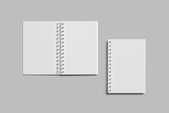 Spiral Notebook Blank 3D Render