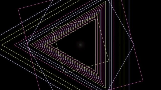 Vibrant neon lines creating a hypnotic looping geometric tunnel effect