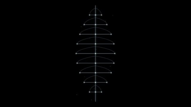 Abstract structural botany growth loop animation with glowing lines