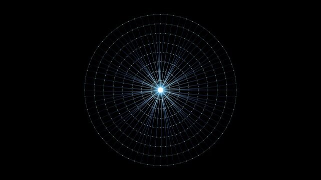 Abstract structural biology elastic web animation with glowing