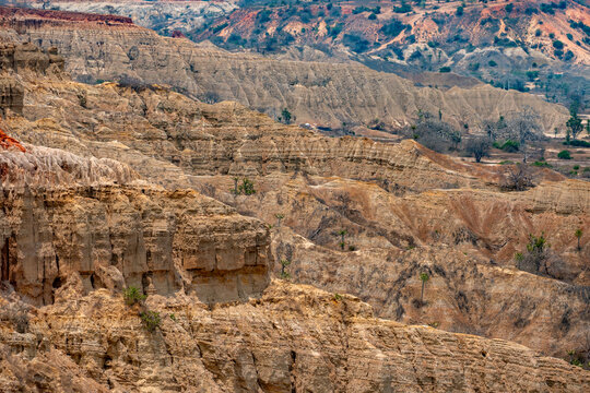 Desert canyons and ridges at Miradouro da Lua (Viewpoint of the Moon), south of Luanda, Angola