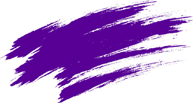Abstract Purple Grunge Ink Brush Strokes with Rough Paint Texture, Dynamic Splashes, Distressed Grain and Artistic Marks.