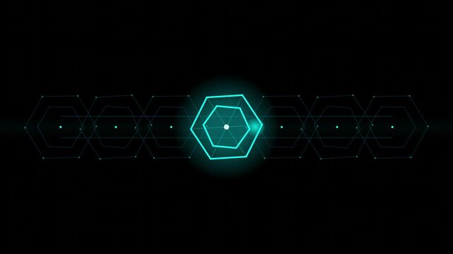 Abstract cryptographic ledger chain seamless loop animation with