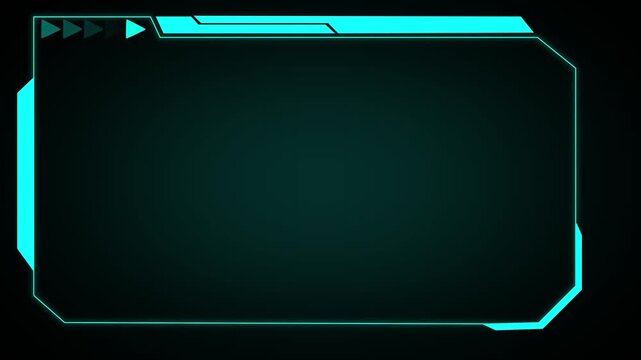 Interface frame animation displays screen border contours on dark. User dashboard overlay data guides interface frame. Consoles operate with active interface frame.