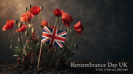 Fototapeta premium Remembrance day in the united kingdom honoring the fallen reflecting on sacrifice and commemorating veterans for peace and a future of remembrance