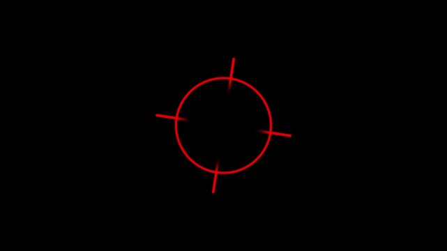 Target circle animation displays concentric aiming crosshairs on dark. Tracking data coordinates guide target circle. Targeting consoles operate with target circle.