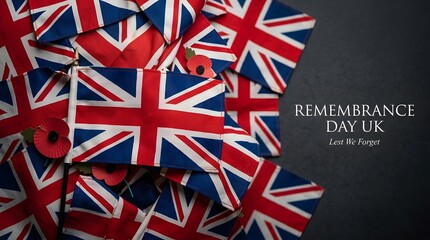 Fototapeta premium Remembrance day in the united kingdom honoring the fallen reflecting on sacrifice and commemorating veterans with poppies and national observance