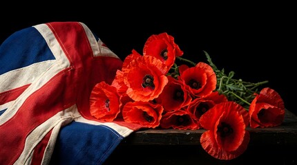 Fototapeta premium Remembrance day in the united kingdom honoring the fallen reflecting on sacrifice and commemorating the bravery of those who served and protected