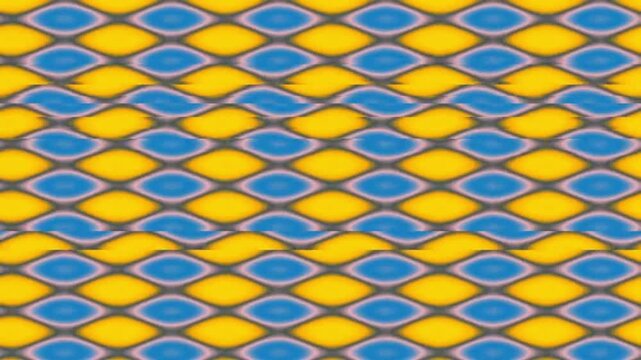 Colorful Abstract Pattern Moving Patterning Across Yellow Blue Shapes