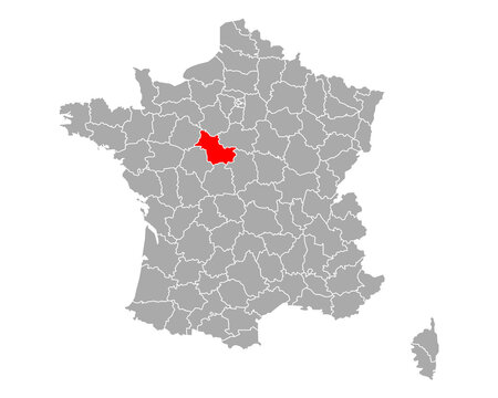 Karte von Loir-et-Cher in Frankreich