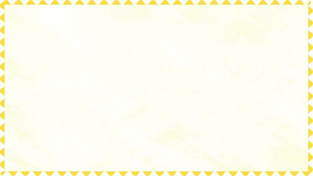 Animated yellow Wavy Border Frame &ndash; Stamp Edge on White Grunge Background