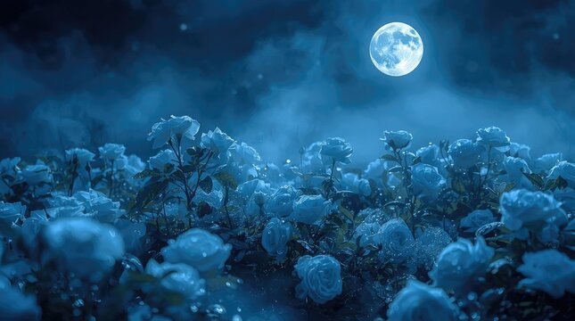full moon in a hazy starlight night sky