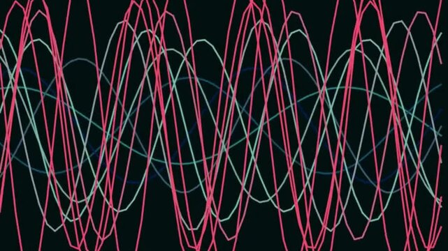 Colorful Waveforms Moving in Night Sky