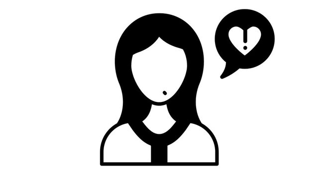 sad woman with tear on her face, expressing emotional pain, heartbreak, grief, or disappointment animation, Love Loss and Heartache animated video, emotional trauma motion graphics