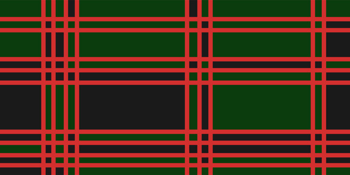 Abstract seamless Christmas green and red plaid pattern vector background with geometric tartan checkered lines. Ideal for holiday wrap paper, winter fashion, textile print, and web design.