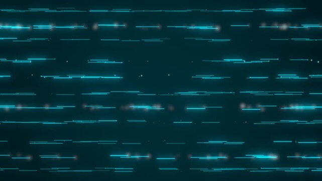 Horizontal streams of data particles flow past at several depths over a dark cyan background