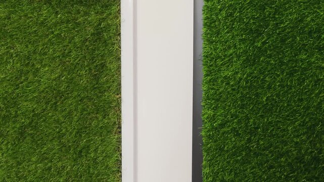 Artificial grass on the wall in the room