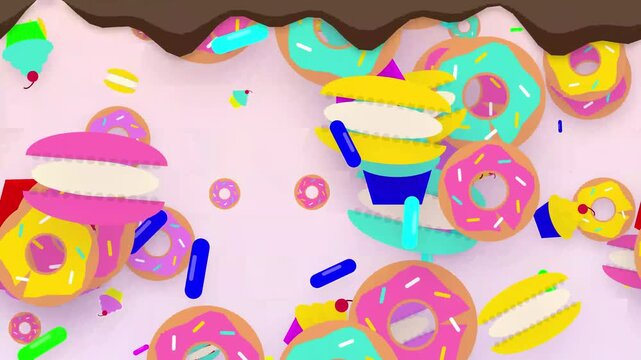 Fun Colorful Donut Background Loop Animation