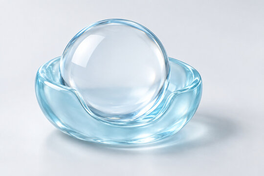 Abstract Hydrogel Reservoir Cradling a Water Sphere
