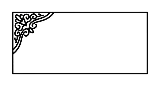 Ornate corner design on rectangle.