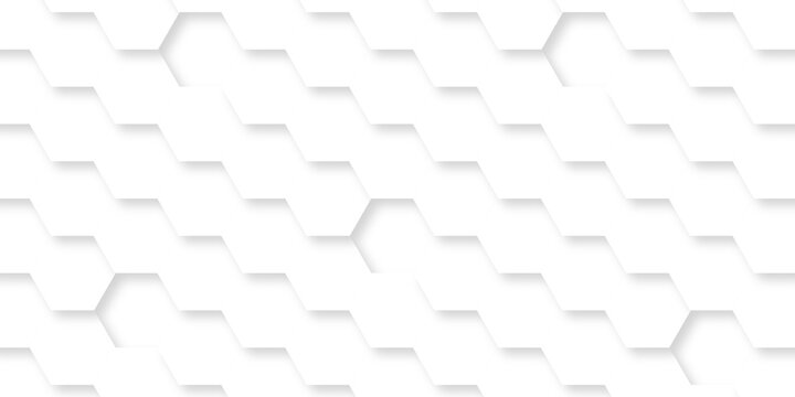 White abstract honeycomb mosaic and tile geometric hexagon geometric digital technology polygon science vintage square mosaic and web cover business texture.