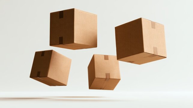 Stack of cardboard shipping boxes various sizes,Christmas gifts on snow,xmas,santa,merry christmas,unboxing,shopping online,Present,birthday,valentine day,delivery holiday concept.,copy space.