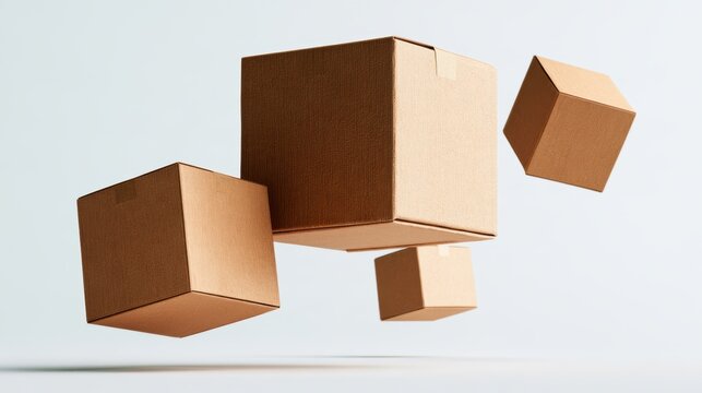 Stack of cardboard shipping boxes various sizes,Christmas gifts on snow,xmas,santa,merry christmas,unboxing,shopping online,Present,birthday,valentine day,delivery holiday concept.,copy space.