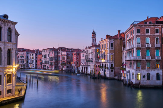 Italy, Venice, anal Grande at blue hour