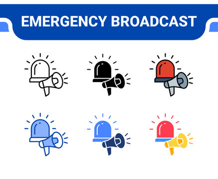 Emergency Broadcast Icon Set Multiple Style Collection