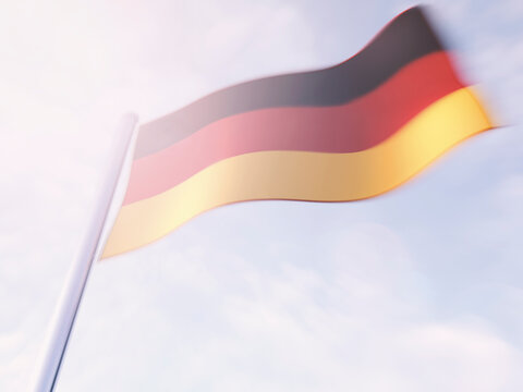 German flag, 3D Rendering