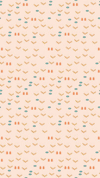 Stylized lantern and oval pattern