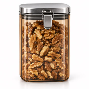 bottle of walnut nuts