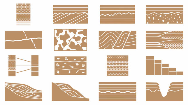 Geological strata vector illustration abstract background featuring modern digital art patterns for scientific and educational earth study