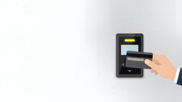 Electronic Access Control System with Card Reader Flat Illustration