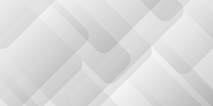 Abstract white and gray background design with layers of textured white transparent material in triangle and squares shapes. White color technology concept geometric line vector background.