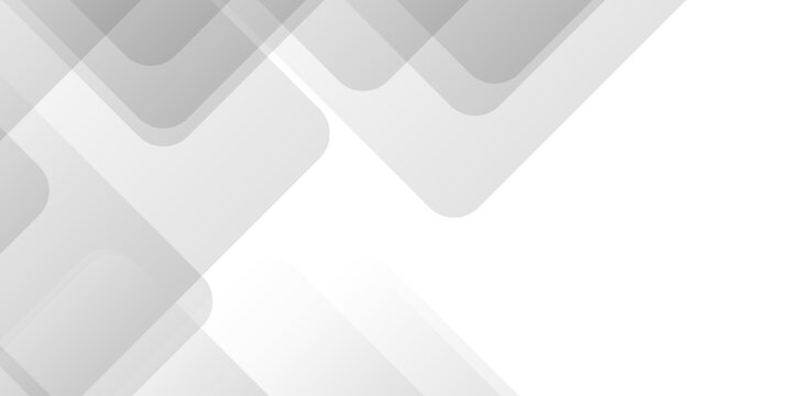 Abstract white and gray background design with layers of textured white transparent material in triangle and squares shapes. White color technology concept geometric line vector background.