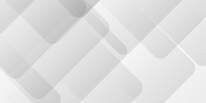 Abstract white and gray background design with layers of textured white transparent material in triangle and squares shapes. White color technology concept geometric line vector background.