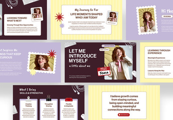 About Me Presentation Template, Creative Pastel Scrapbook Slide Deck for Self Introduction, Personal Profile, Portfolio & Resume