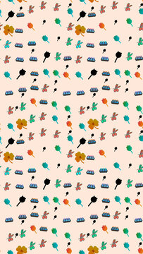 Seamless pattern of stylized icons