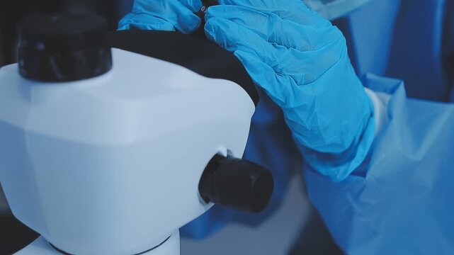 Food scientists in lab coats, testing samples, and analyzing food safety and quality in a modern laboratory