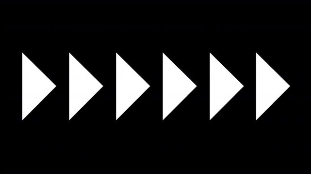 White motion graphic arrows moving on a transparent background