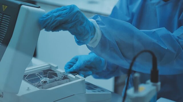 Food scientists in lab coats, testing samples, and analyzing food safety and quality in a modern laboratory