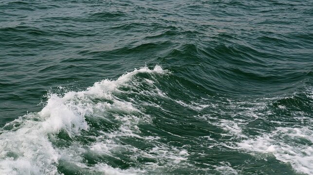 Dark Green Ocean Waves with White Foam
