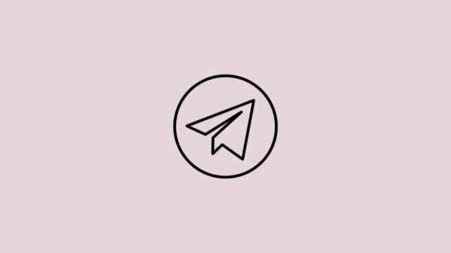 sending message icon, paper plane sign.Paper airplane icon.Send button symbol motion animated white background animation.