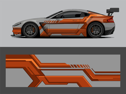 Orange Racing Car Side View