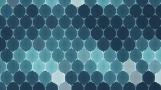 Glowing hexagonal tech grid pulsing honeycomb energy cells seamless loop in vibrant cyan tones