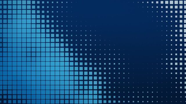 Blue pixel squares grid wave background seamless loop