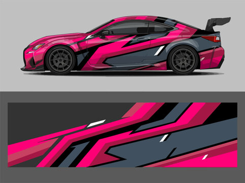 Pink Racing Car Side View